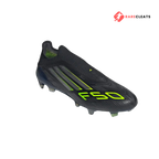 F50 Elite Laceless FG Black Green - Rare Cleats